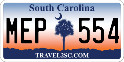 SC license plate MEP554