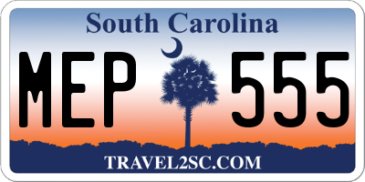 SC license plate MEP555