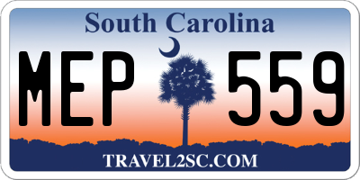 SC license plate MEP559