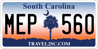 SC license plate MEP560