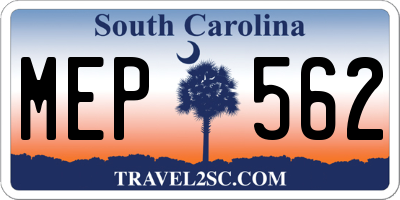 SC license plate MEP562
