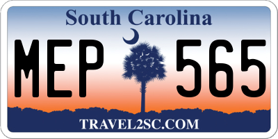 SC license plate MEP565