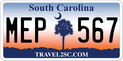 SC license plate MEP567