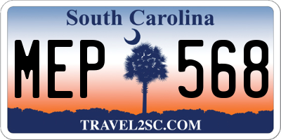 SC license plate MEP568