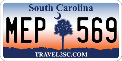 SC license plate MEP569