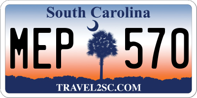 SC license plate MEP570
