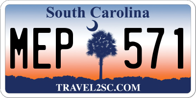 SC license plate MEP571