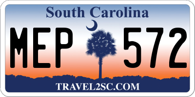 SC license plate MEP572
