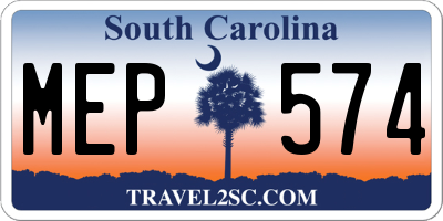 SC license plate MEP574