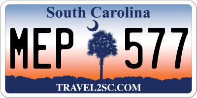 SC license plate MEP577