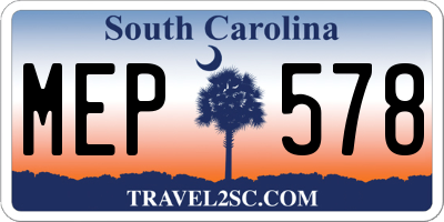 SC license plate MEP578