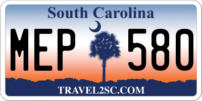 SC license plate MEP580