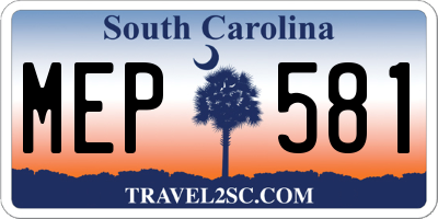 SC license plate MEP581