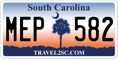 SC license plate MEP582