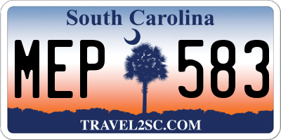 SC license plate MEP583