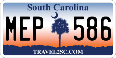SC license plate MEP586