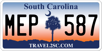 SC license plate MEP587