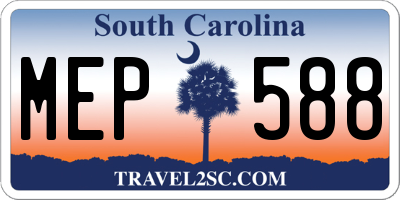 SC license plate MEP588