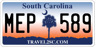 SC license plate MEP589
