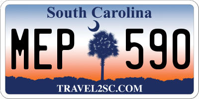 SC license plate MEP590