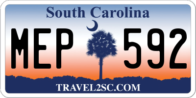 SC license plate MEP592
