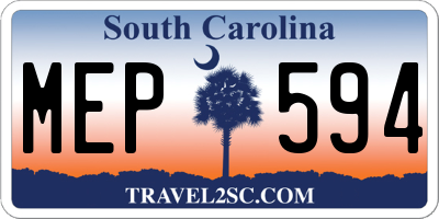 SC license plate MEP594