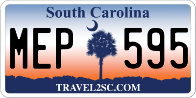 SC license plate MEP595