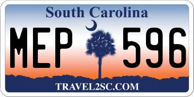SC license plate MEP596