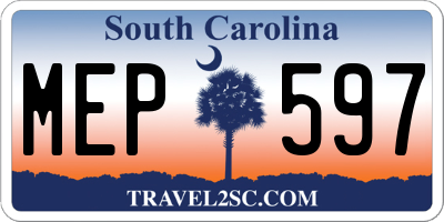 SC license plate MEP597