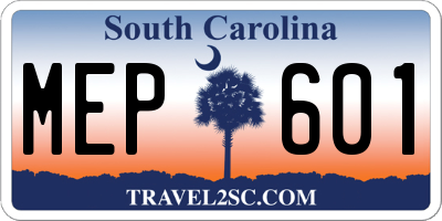 SC license plate MEP601
