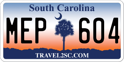 SC license plate MEP604