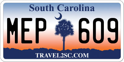 SC license plate MEP609