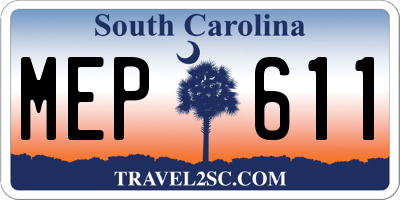 SC license plate MEP611