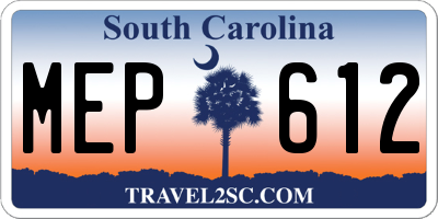 SC license plate MEP612