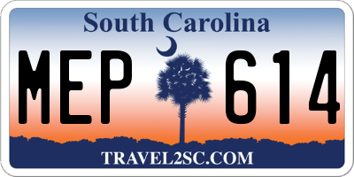 SC license plate MEP614