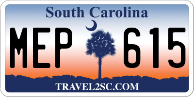 SC license plate MEP615