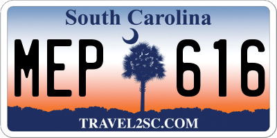 SC license plate MEP616