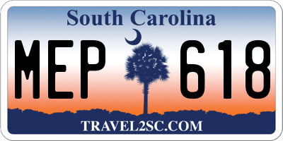 SC license plate MEP618