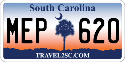 SC license plate MEP620