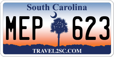 SC license plate MEP623