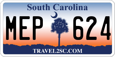SC license plate MEP624