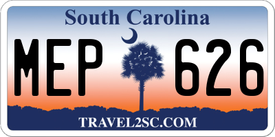 SC license plate MEP626