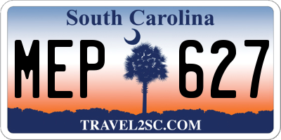 SC license plate MEP627