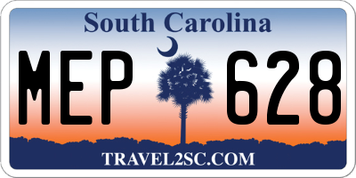 SC license plate MEP628