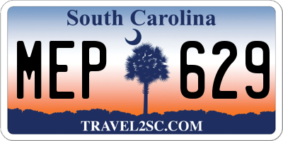 SC license plate MEP629