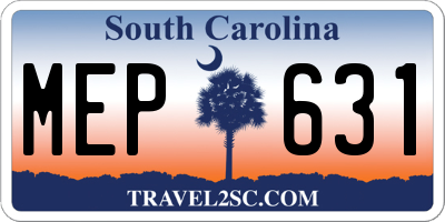 SC license plate MEP631