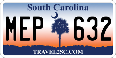 SC license plate MEP632