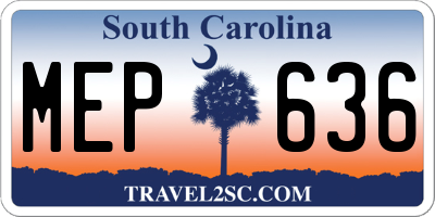 SC license plate MEP636