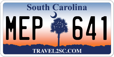 SC license plate MEP641