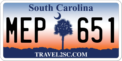 SC license plate MEP651